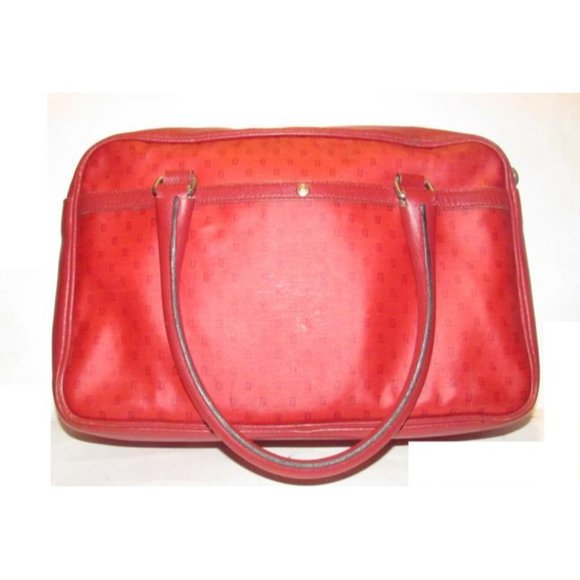 Fendi Early Sas True Red Satchcel Small F Or Zucchino Logo Print Coated Canvas - Picture 2 of 12